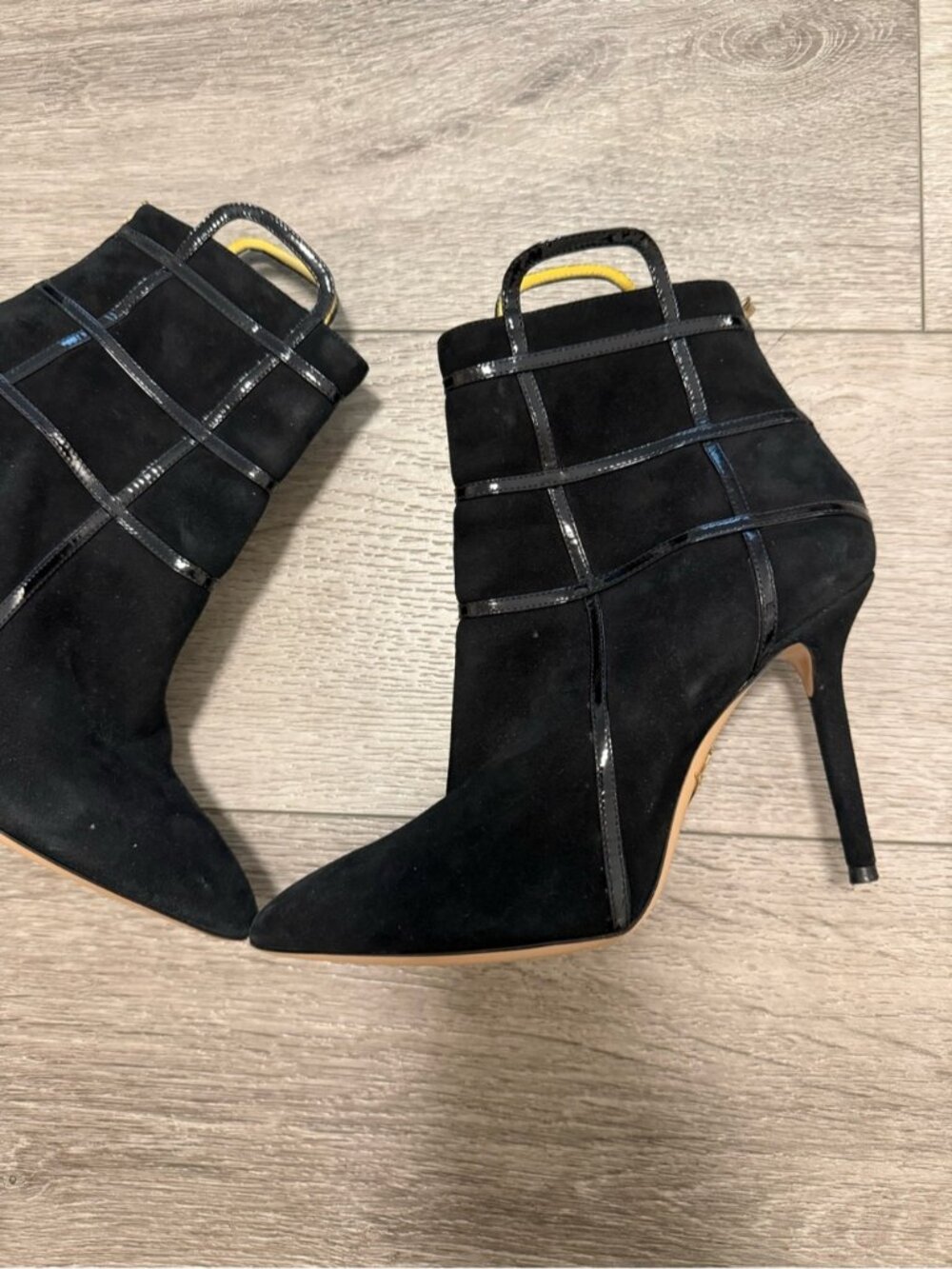 Charlotte Olympia Suede Boots black Lucinda pointed toe heeled boots size 36 - Picture 3 of 11